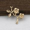 Material hecho a mano para bricolaje, 29 x 19 mm, rama de flor de ciruelo de cobre puro, accesorios para horquillas colgantes, piezas de flores antiguas