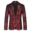 Comercio Exterior Retro Patrón Paisley Negro y Dorado Traje de Hombre Fiesta de Rendimiento Ropa Formal de Novio Chaqueta de Traje Casual