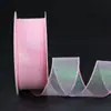 Cinta perlada de colores de 2.5 cm para empaque de ramos de flores, caja de regalo, accesorio para el cabello, materiales para decoración de moños DIY