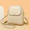 Bolso para Teléfono Móvil para Mujer, Bandolera Modelo Nuevo 2024, Bolso Pequeño, a la Moda, Sencillo, Casual, Versátil, Textura de Cuero Lichi Suave, Bolso de Hombro, Bolso de Mano