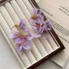 Pendientes de Flor Coloridos con Aguja de Plata Estilo Vacaciones de Verano, Pendientes de Moda de Lujo Ligero de Alta Gama, Accesorios para Orejas de Nicho para Mujeres