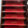 Alfombrillas Adhesivas Rojas para Peldaños de Escalera, Sin Pegamento, Antideslizantes, Anti-Manchas, Desechables, Engrosadas, No Requieren Limpieza, para Bodas