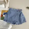 Pantalones Culotte de Mezclilla para Niñas 2024 Verano Nuevos Estilo Coreano para Niños Botón Versátiles Shorts Jeans para Bebé Niña 5515