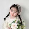 Pañuelo Coreano Estilo Pastoral, Bufanda Triangular de Encaje, Lazo Dulce y Lindo para el Cabello, Adorno para la Cabeza Infantil Atmosférico
