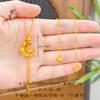 Colar Jinyan Gold Store Modelo Igual Borboleta Fantasia Noite de Lua, Corrente Conjunto Brilhante Borboleta, Borboleta Estrela e Lua, Luxo Leve Nicho Presente para Namorada