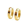 Pendientes Geométricos Chapados en Oro de Acero de Titanio Estilo Europeo y Americano, Simples y de Alta Gama, Pendientes Abiertos de Moda para Mujer, Accesorios de Lujo Ligero
