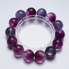 Pulsera Hecha a Mano de Cristal Morado Torre de Cristal Rosa Natural de Verano para Mujer, Nuevo Estilo Versátil, Pulsera Iluminadora de Piel al por Mayor