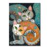Pintura em Tela de Gato Animal Fofo Abstrato Pôster de Mural Arte de Parede Quarto Sala de Estar Pintura Decorativa Moderna