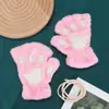 Guantes de Peluche de Capibara Lindos para Mujer, Cubierta Plegable de Medio Dedo para Invierno, Compatibles con Pantalla Táctil, Cálidos y Gruesos, para Estudiantes y Ciclismo, a Prueba de Frío