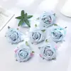Cabeças de flores de rosa de veludo artificial para paredes de flores de casamento, lapelas de rosa, arranjos de flores e decorações de caixa de flores feitas à mão