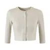 Conjunto de top corto fruncido en la cintura de un hombro estilo chica atrevida + cárdigan corto de manga media + pantalones largos ajustados acampanados para mujer
