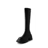 Botas elásticas adelgazantes 2025 con tacón grueso, botas altas para mujeres petite, botas hasta la rodilla, botas de montar