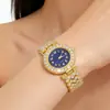 Relógio de Pulso Feminino de Quartzo Weiying Watch Company, Relógio Pulseira Popular de Celebridade da Internet para Mulheres, Relógio de Pulso Pequeno e Exquisito de Liga de Metal com Pedras Sintéticas