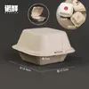 Caixa de Refeição Descartável de Polpa Biodegradável Ecológica Caixa de Almoço Personalizável Caixa para Fast Food Caixa de Almoço com Compartimento com Tampa Caixa para Levar