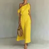 2026 Amazon Transfronterizo Nuevo Estilo Europeo y Americano Vestido Casual Holgado de Mujer Sin Mangas Descubierto Hombros Estampado de Lunares