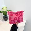 Bolsa de Cosméticos Súper Dulce con Forma de Corazón Girly con Bordes Deshilachados, Gran Capacidad, Diseño Creativo, Bolso de Mano con Almacenamiento de Gran Capacidad