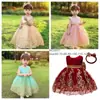 [Produtos Mais Vendidos da Amazon] Vestido Princesa Volumoso Vestido de Renda e Tule para Crianças e Bebês Vestido de Festival Fantasia de Performance