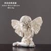 Estilo europeu retro menina pequena figura anjo arte ornamentos artesanato gesso estátua modelo decorações