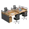 Mesa de Estación de Trabajo para Personal de Oficina para Cuatro o Seis Personas, Combinación de Escritorio y Silla para Personal, Escritorio de Oficina Particionado Simple Moderno
