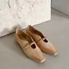 Sapatos Mary Jane Quadrados Estilo Retrô para o Dia a Dia, Sola Rasteira, Cabedal Macio, Couro Genuíno, Sapatos Baixos Femininos Pretos