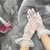 Vestido de Novia Corto Directo de Fábrica Lazo de Encaje Encaje Protección Solar de Verano Ropa para Montar Show Guantes Decorativos