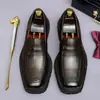 Zapatos de hombre estilo británico de cuero genuino, calzado formal de negocios retro, suela gruesa, que aumentan la altura, mocasines cómodos, zapatos casuales de piel de vaca