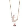 Collar original de los doce signos del zodíaco para mujer, nuevo estilo coreano, colgante de diamante del año del conejo, oro rosa, año animal, cadena para la clavícula de plata de ley