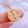 Colgante de Hotan, Propicio y Cumple-Deseos, Colgante Chapado en Oro, Pequeño y de Estilo Vintage, Colgante Propicio para Regalo