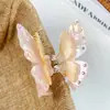 Primavera y Verano Nuevo Super Hada Acrílico Doble capa Horquilla de Mariposa de Alta Gama Accesorios para el Cabello Dulces Pinza de Agarre Accesorios para el Cabello Frescos Pequeños para Mujeres