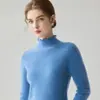 Capa base de punto de color liso, con cuello semi alto y ribete de encaje para mujer, nuevo suéter ajustado otoño/invierno, top de forro polar Andy