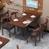 Mesa y Sillas Gruesas para Comida Rápida Juego de Mesa y Sillas para Restaurante de Snacks y Fideos Restaurante Barbecue Cafetería de Postres y Café Mesa y Sillas Mesa de Restaurante