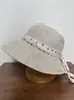 Sombrero de Sol con Lunares y Lazos para Primavera y Verano para Mujer, Sombrero de Pescador Plegable de Lino con Ala Ancha, Estilo Japonés Versátil para Primavera y Verano