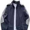 Chamarra de Tres Rayas para Hombre y Mujer, Chamarra de Béisbol de Otoño con Cuello Alto, Atuendo de Principios de Otoño, Top Deportivo Estilo Americano