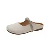 Mules Cerradas de Moda con Pedrería para Mujer, Nuevas Sandalias Planas Estilo Francés Suave tipo Hada para Verano-Otoño 2026