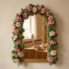 Enredaderas de flores artificiales de rosa y hortensia de primavera transfronterizas, decoración de bodas y hogar, adornos colgantes para puertas, enredaderas de flores artificiales