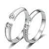 Exquisitas Explosiones Amor Amor en Corazón Anillo de Pareja Moda Personalidad Simple Celebridad de Internet Joyería Recomendada para Hombres y Mujeres