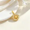 Estrella circular brillante de ocho puntas, moda popular, comercio exterior transfronterizo, joyería hecha a mano DIY, accesorio colgante de cobre con circonita microincrustada