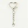Broche de resorte en forma de corazón con cadena, llavero con cierre de corazón, accesorios de llavero con forma especial para bolsas de juguetes y equipaje
