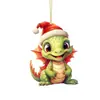 Colgante de la nueva serie navideña de dinosaurios de Amazon transfronterizo Decoraciones de coche de Navidad acrílico plano colgante