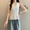 Moda Verão Feminina Plus Size Novo Estilo para Mulheres Curvilíneas, Cardigã Versátil e Emagrecedor com Mangas Curtas, Top Colete Curto de Seda Gelada