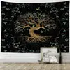 Item de Venda Quente Transfronteiriço Exclusivo para Dropshipping: Tapeçaria de Arte Natural Enrolada em Galhos Vintage com Penas Verdes Etéreas, Decoração Estética para Casa