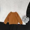 Suéter Versátil Combinable para Otoño/Invierno Capa Interior Niños Básico Color Sólido Jersey Suave y Esponjoso Tejido Ropa de Invierno para Bebé Top