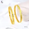 Pulsera Auspiciosa de Hielo Triturado de Tres Caras para Mujer, Oro Arena Estilo Antiguo, Dorado Cobre con Textura Amplia Brillante Estilo Retro Chino Venta al por Mayor