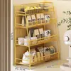 Prateleira de armazenamento para mesa de jantar e bancada, organizador multicamadas funcional para lanches, sachês de chá e copos