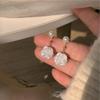 Pendientes de camelia de súper hada Dongju ~ Pendientes de perla rosa blanca perlada temperamento femenino principios de primavera nueva oreja