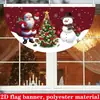 Nueva decoración colgante de bandera de medio círculo navideña transfronteriza para ambiente fotográfico, tela de fondo de pancarta de muñeco de nieve navideño
