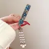 Horquilla de Flor de Ciruelo Perlada para Mujer, Accesorio para el Cabello Exquisito de Alta Gama, Adorno para el Cabello de Estilo Antiguo, Pinza con Borla, Accesorio de Pinza de Pato
