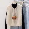 Coletinho Tricotado Estilo Coreano Algodão Casulo Clareador de Pele para Mulheres Primavera e Outono 2026 Cores Sólidas Macias Gola Redonda Essencial para Camadas