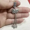 Colgantes de borla para joyería de aleación de plata antigua, Accesorios de cadena de extensión para pulsera de cristal, Accesorios de campana para manualidades al por mayor