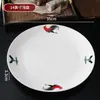 Cerámica de bajo vidriado, estilo vintage, porcelana nostálgica azul y blanca, cuenco con forma de gallo, cuenco para arroz, plato, plato hondo, plato de servir, juego de cuchara y cubiertos